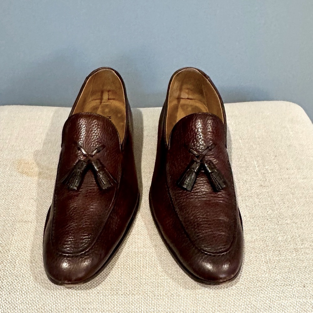 Magnanni Men's Seneca Grained Leather Tassel Loafers, Size EU 43/US 10
